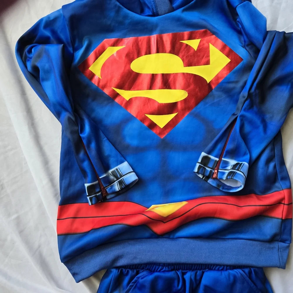 Rubie's Blue and Red Superman Any Day Hero's  Kids Costume Or Dress Up Size Med.